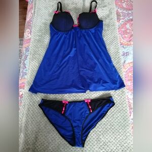 La SENZA Blue and Black Panty with Pink Bows